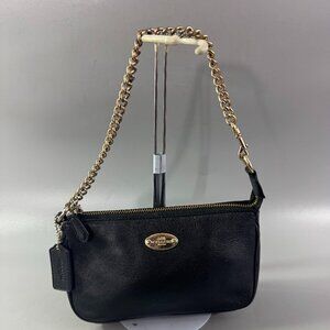 Authentic Coach F53340 Large Black Leather Nolita Wristlet